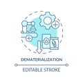 Dematerialization turquoise concept icon