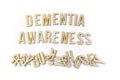 Dementia awareness concept, word spelled out in wooden letters
