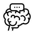 Dementia brain icon vector outline illustration