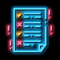 dementia brain test neon glow icon illustration
