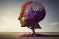 Dementia treatment and treatment concept Alzheimer`s memory brain as old tree recovery