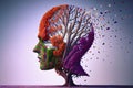 Dementia treatment and treatment concept Alzheimer's memory brain as old tree recovery