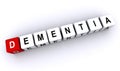 dementia word block on white