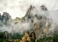 The Demerdji mountain with low lying clouds, Crimea