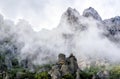 The Demerdji mountain with low lying clouds, Crimea
