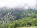 Demerji mountain in a hat of clouds Royalty Free Stock Photo