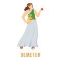 Demeter flat vector illustration