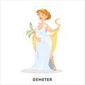 Demeter greek goddess from ancient mythology. Female character