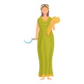 Demeter icon cartoon vector. Greek god