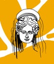 Demeter vector marble head. Work of art of ancient Greece era Royalty Free Stock Photo