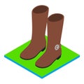 Demi boots icon, isometric style