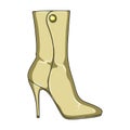 Demi tall womens boots high heel.Different shoes single icon in cartoon style vector symbol stock illustration.