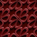 3Demian abstract shiny red flower forms repeat pattern seamless Royalty Free Stock Photo