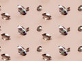 3Demian seamless pattern diamonds on beige background Royalty Free Stock Photo