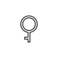 Demigirl gender line icon
