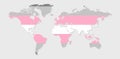 Demigirl pride flag in a shape of World map. Flag of gay, transgender, bisexual, lesbian etc. Pride concept Royalty Free Stock Photo