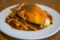 Demiglace sauce omurice Royalty Free Stock Photo