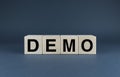 Demo. Cubes form the word Demo