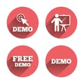 Demo with cursor icon. Presentation billboard Royalty Free Stock Photo