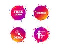 Demo with cursor icon. Presentation billboard. Vector Royalty Free Stock Photo
