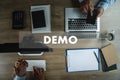 DEMO Demo Preview Ideal. test Demo Preview Trailer Royalty Free Stock Photo