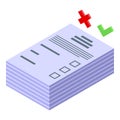 Democracy ballot papers icon, isometric style