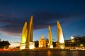 Democracy Monument of Bangkok, Thailand shot at night