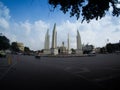 Democracy Monument on Ratchadamnoen Road, Bangkok, Thailand