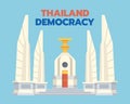 Democracy Monument of Thailand illustration