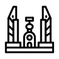 Democracy Monument Vector Thick Line Icon For Personal And Commercial Use