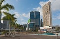 Democracy plaza in front of the skyline in panama city