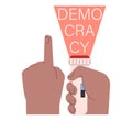 Democracy. Political system, liberty and voting principle. Rule of law