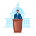 Democracy political system metaphor flat vector illustration Royalty Free Stock Photo