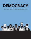 Democracy vector cartoon design.