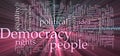 Democracy word cloud glowing