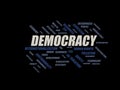 Democracy - word cloud wordcloud - terms from the globalization, economy and policy environment Royalty Free Stock Photo