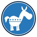 Democrat Donkey Blue Circle Label