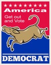 Democrat Donkey Mascot America Vote