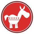 Democrat Donkey Red Circle Label