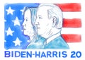 Democrat Joe Biden and Kamala Harris Presidential Election 2020 Retro