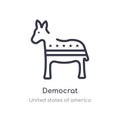 democrat outline icon. isolated line vector illustration from united states of america collection. editable thin stroke democrat
