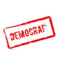 Democrat red rubber stamp isolated on white. Royalty Free Stock Photo