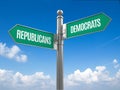 Democrat and republican signpost Royalty Free Stock Photo