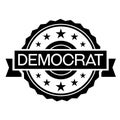 Democrat stamp on white