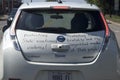 Democrat writings on car during presidential campaign 2020