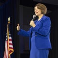 Democratic Candidate Senator Amy Klobuchar appears at 