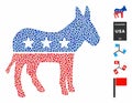 Democratic donkey Mosaic Icon of Joggly Elements