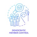 Democratic member control blue gradient concept icon Royalty Free Stock Photo