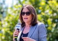 Democratic Presidential Candidate Marianne Williamson Speaking at the Iowa State Fair in Des Moines, Iowa, United States