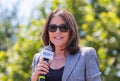 Democratic Presidential Candidate Marianne Williamson Speaking at the Iowa State Fair in Des Moines, Iowa, United States